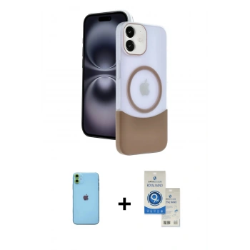 MARSİLYAN™- iPhone 11 Kılıf Kozmos Form Özel Seri - Şeffaf Royal Nano Ekran Koruyucu + Neon Fosforlu Kamera Lens - YL