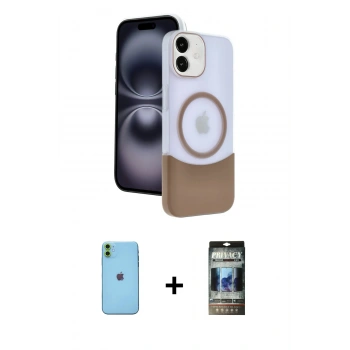 MARSİLYAN™- iPhone 11 Kılıf Kozmos Form Özel Seri - Siyah 34D Hayalet Izgaralı Cam + Neon Fosforlu Kamera Lens - YL
