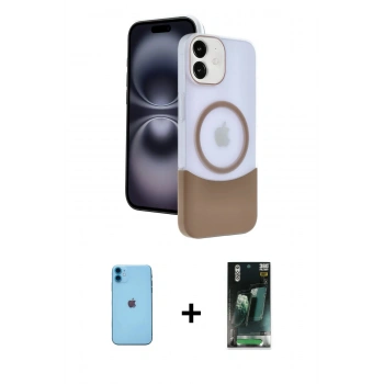 MARSİLYAN™- iPhone 11 Kılıf Kozmos Form Özel Seri - Siyah 360 Mat Full Body Arka Koruyucu + Neon Fosforlu Kamera Lens - MI