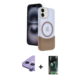 MARSİLYAN™- iPhone 11 Kılıf Kozmos Form Özel Seri - Siyah 360 Mat Full Body Arka Koruyucu + Raze Metal Kamera Lens - MR