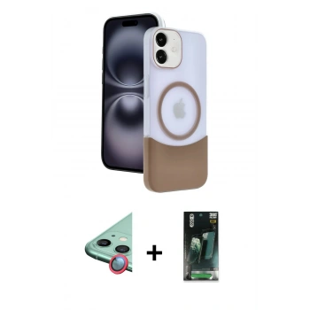 MARSİLYAN™- iPhone 11 Kılıf Kozmos Form Özel Seri - Siyah 360 Mat Full Body Arka Koruyucu + Raze Metal Kamera Lens - KI