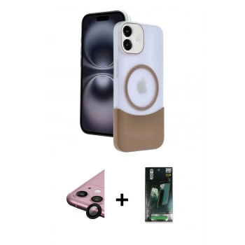 MARSİLYAN™- iPhone 11 Kılıf Kozmos Form Özel Seri - Siyah 360 Mat Full Body Arka Koruyucu + Raze Metal Kamera Lens - SH