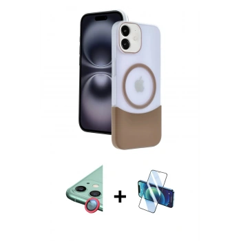 MARSİLYAN™- iPhone 11 Kılıf Kozmos Form Özel Seri - Siyah 3D Antistatik Cam Ekran Koruyucu + Raze Metal Kamera Lens - KI