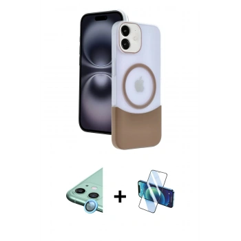 MARSİLYAN™- iPhone 11 Kılıf Kozmos Form Özel Seri - Siyah 3D Antistatik Cam Ekran Koruyucu + Raze Metal Kamera Lens - MI