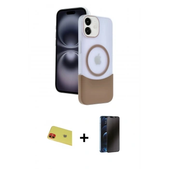 MARSİLYAN™- iPhone 11 Kılıf Kozmos Form Özel Seri - Siyah 3D Antistatik Hayalet Cam Ekran Koruyucu + Rainbow Kamera Lens Koruma Cam - KI