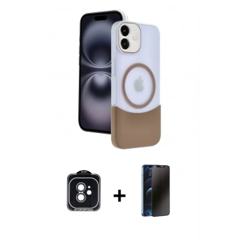 MARSİLYAN™- iPhone 11 Kılıf Kozmos Form Özel Seri - Siyah 3D Antistatik Hayalet Cam Ekran Koruyucu + PVD Metal Kamera Lens - SH