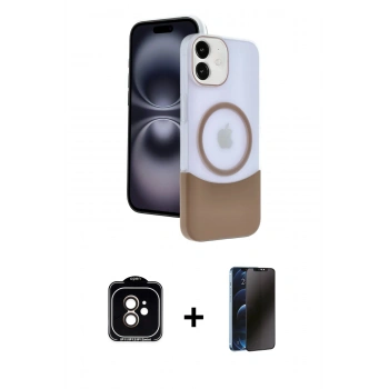 MARSİLYAN™- iPhone 11 Kılıf Kozmos Form Özel Seri - Siyah 3D Antistatik Hayalet Cam Ekran Koruyucu + PVD Metal Kamera Lens - TU