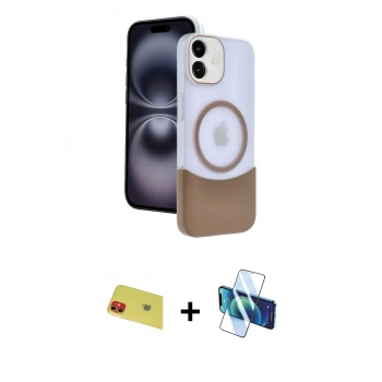 MARSİLYAN™- iPhone 11 Kılıf Kozmos Form Özel Seri - Siyah 3D Antistatik Seramik Nano Ekran Koruyucu + Rainbow Kamera Lens Koruma Cam - KI