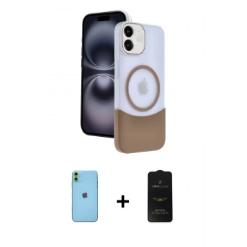 MARSİLYAN™- iPhone 11 Kılıf Kozmos Form Özel Seri - Siyah 6D Antistatik Mat Seramik Hayalet Nano Ekran Koruyucu + Neon Fosforlu Kamera Lens - YL