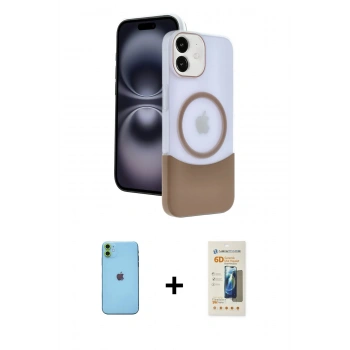 MARSİLYAN™- iPhone 11 Kılıf Kozmos Form Özel Seri - Siyah 6D Mat Seramik Hayalet Nano Ekran Koruyucu + Neon Fosforlu Kamera Lens - YL