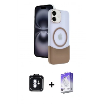 MARSİLYAN™- iPhone 11 Kılıf Kozmos Form Özel Seri - Siyah Bilvis 5in1 3D Magic Cam Ekran Koruyucu + PVD Metal Kamera Lens - MI