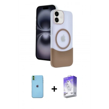 MARSİLYAN™- iPhone 11 Kılıf Kozmos Form Özel Seri - Siyah Bilvis 5in1 3D Magic Cam Ekran Koruyucu + Neon Fosforlu Kamera Lens - YL