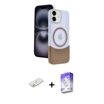 MARSİLYAN™- iPhone 11 Kılıf Kozmos Form Özel Seri - Siyah Bilvis 5in1 3D Magic Cam Ekran Koruyucu + Renkli Kamera Lens Koruma Cam - SI