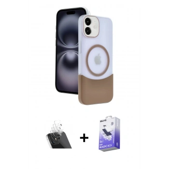 MARSİLYAN™- iPhone 11 Kılıf Kozmos Form Özel Seri - Siyah Bilvis 5in1 5D Magic Hayalet Cam Ekran Koruyucu + Kamera Lens Koruma Cam - SF