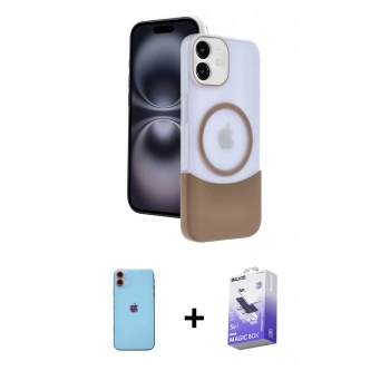 MARSİLYAN™- iPhone 11 Kılıf Kozmos Form Özel Seri - Siyah Bilvis 5in1 5D Magic Hayalet Cam Ekran Koruyucu + Neon Fosforlu Kamera Lens - TU