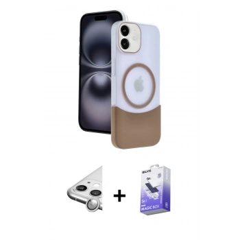 MARSİLYAN™- iPhone 11 Kılıf Kozmos Form Özel Seri - Siyah Bilvis 5in1 5D Magic Hayalet Cam Ekran Koruyucu + Raze Metal Kamera Lens - GS