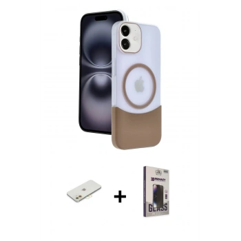 MARSİLYAN™- iPhone 11 Kılıf Kozmos Form Özel Seri - Siyah Bilvis Hayalet Cam Ekran Koruyucu + Renkli Kamera Lens Koruma Cam - TU