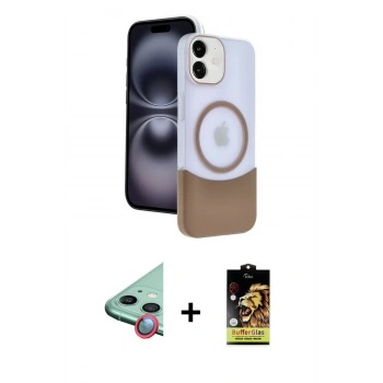 MARSİLYAN™- iPhone 11 Kılıf Kozmos Form Özel Seri - Siyah Buffer Cam Ekran Koruyucu + Raze Metal Kamera Lens - KI