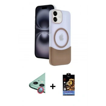 MARSİLYAN™- iPhone 11 Kılıf Kozmos Form Özel Seri - Siyah Buffer Hayalet Cam Ekran Koruyucu + Raze Metal Kamera Lens - KI