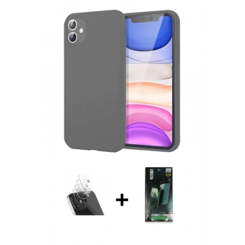 MARSİLYAN™- iPhone 11 Kılıf Kozmos Yansıma Özel Seri - Şeffaf 360 Full Body Arka Koruyucu + Kamera Lens Koruma Cam - SF