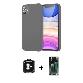 MARSİLYAN™- iPhone 11 Kılıf Kozmos Yansıma Özel Seri - Şeffaf 360 Full Body Arka Koruyucu + PVD Metal Kamera Lens - YL