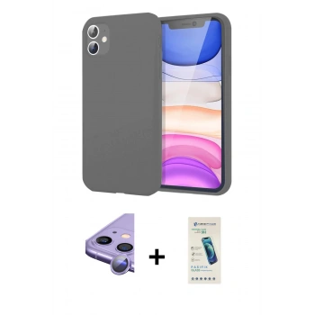MARSİLYAN™- iPhone 11 Kılıf Kozmos Yansıma Özel Seri - Şeffaf Pasifik Cam Ekran Koruyucu + Raze Metal Kamera Lens - MR