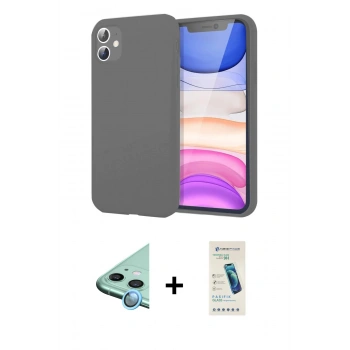MARSİLYAN™- iPhone 11 Kılıf Kozmos Yansıma Özel Seri - Şeffaf Pasifik Cam Ekran Koruyucu + Raze Metal Kamera Lens - MI