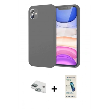 MARSİLYAN™- iPhone 11 Kılıf Kozmos Yansıma Özel Seri - Şeffaf Pasifik Cam Ekran Koruyucu + Pers Alüminyum Kamera Lens - YL