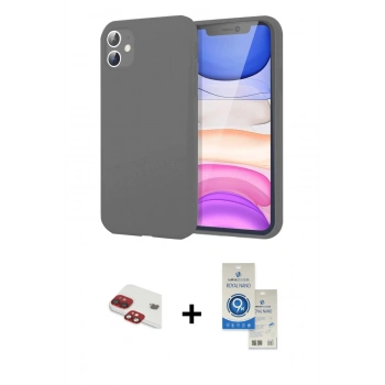 MARSİLYAN™- iPhone 11 Kılıf Kozmos Yansıma Özel Seri - Şeffaf Royal Nano Ekran Koruyucu + Pers Alüminyum Kamera Lens - KI