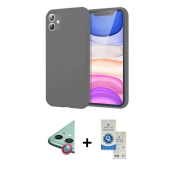MARSİLYAN™- iPhone 11 Kılıf Kozmos Yansıma Özel Seri - Şeffaf Royal Nano Ekran Koruyucu + Raze Metal Kamera Lens - KI