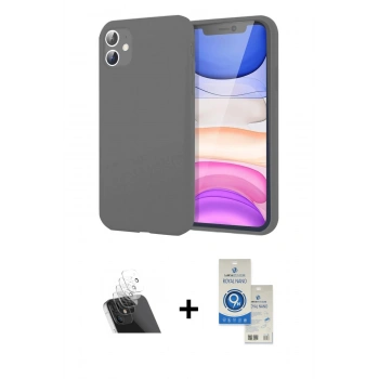MARSİLYAN™- iPhone 11 Kılıf Kozmos Yansıma Özel Seri - Şeffaf Royal Nano Ekran Koruyucu + Kamera Lens Koruma Cam - SF