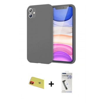 MARSİLYAN™- iPhone 11 Kılıf Kozmos Yansıma Özel Seri - Şeffaf Uv Polymer Nano Ekran Koruyucu + Rainbow Kamera Lens Koruma Cam - KI