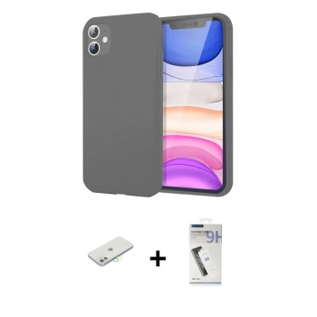 MARSİLYAN™- iPhone 11 Kılıf Kozmos Yansıma Özel Seri - Şeffaf Uv Polymer Nano Ekran Koruyucu + Renkli Kamera Lens Koruma Cam - SI