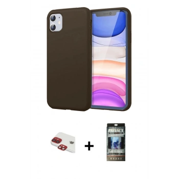 MARSİLYAN™- iPhone 11 Kılıf Kozmos Yansıma Özel Seri - Siyah 34D Hayalet Izgaralı Cam + Pers Alüminyum Kamera Lens - KI