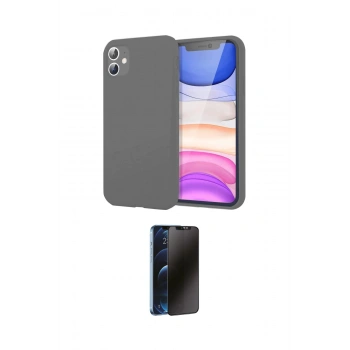 MARSİLYAN™- iPhone 11 Kılıf Kozmos Yansıma Özel Seri - Siyah 3D Antistatik Hayalet Cam Ekran Koruyucu