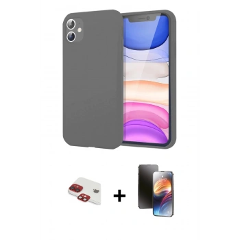 MARSİLYAN™- iPhone 11 Kılıf Kozmos Yansıma Özel Seri - Siyah 3D Antistatik Mat Seramik Nano Ekran Koruyucu + Pers Alüminyum Kamera Lens - KI
