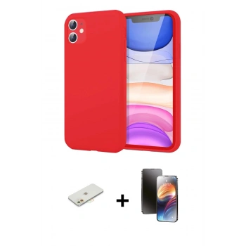 MARSİLYAN™- iPhone 11 Kılıf Kozmos Yansıma Özel Seri - Siyah 3D Antistatik Mat Seramik Nano Ekran Koruyucu + Renkli Kamera Lens Koruma Cam - TU