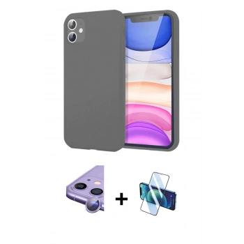 MARSİLYAN™- iPhone 11 Kılıf Kozmos Yansıma Özel Seri - Siyah 3D Antistatik Seramik Nano Ekran Koruyucu + Raze Metal Kamera Lens - MR