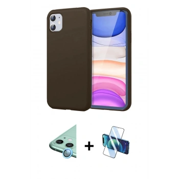 MARSİLYAN™- iPhone 11 Kılıf Kozmos Yansıma Özel Seri - Siyah 3D Antistatik Seramik Nano Ekran Koruyucu + Raze Metal Kamera Lens - MI