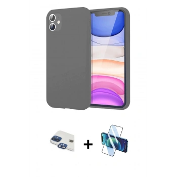 MARSİLYAN™- iPhone 11 Kılıf Kozmos Yansıma Özel Seri - Siyah 3D Antistatik Seramik Nano Ekran Koruyucu + Pers Alüminyum Kamera Lens - LT