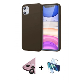 MARSİLYAN™- iPhone 11 Kılıf Kozmos Yansıma Özel Seri - Siyah 3D Antistatik Seramik Nano Ekran Koruyucu + Raze Metal Kamera Lens - SH