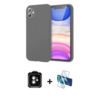 MARSİLYAN™- iPhone 11 Kılıf Kozmos Yansıma Özel Seri - Siyah 3D Antistatik Seramik Nano Ekran Koruyucu + PVD Metal Kamera Lens - TU