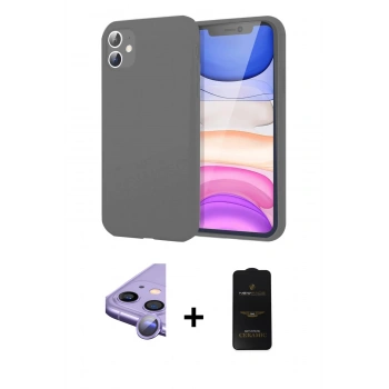 MARSİLYAN™- iPhone 11 Kılıf Kozmos Yansıma Özel Seri - Siyah 6D Antistatik Mat Seramik Hayalet Nano Ekran Koruyucu + Raze Metal Kamera Lens - MR