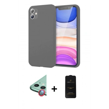 MARSİLYAN™- iPhone 11 Kılıf Kozmos Yansıma Özel Seri - Siyah 6D Antistatik Mat Seramik Hayalet Nano Ekran Koruyucu + Raze Metal Kamera Lens - KI