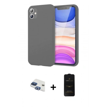 MARSİLYAN™- iPhone 11 Kılıf Kozmos Yansıma Özel Seri - Siyah 6D Antistatik Mat Seramik Hayalet Nano Ekran Koruyucu + Pers Alüminyum Kamera Lens - LT