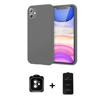 MARSİLYAN™- iPhone 11 Kılıf Kozmos Yansıma Özel Seri - Siyah 6D Antistatik Mat Seramik Hayalet Nano Ekran Koruyucu + PVD Metal Kamera Lens - TU