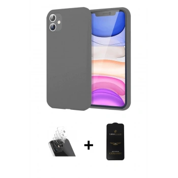 MARSİLYAN™- iPhone 11 Kılıf Kozmos Yansıma Özel Seri - Siyah 6D Antistatik Mat Seramik Hayalet Nano Ekran Koruyucu + Kamera Lens Koruma Cam - SF