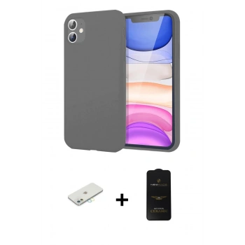 MARSİLYAN™- iPhone 11 Kılıf Kozmos Yansıma Özel Seri - Siyah 6D Antistatik Mat Seramik Hayalet Nano Ekran Koruyucu + Renkli Kamera Lens Koruma Cam - SI