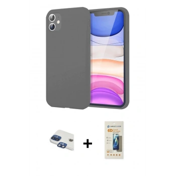 MARSİLYAN™- iPhone 11 Kılıf Kozmos Yansıma Özel Seri - Siyah 6D Mat Seramik Hayalet Nano Ekran Koruyucu + Pers Alüminyum Kamera Lens - LT