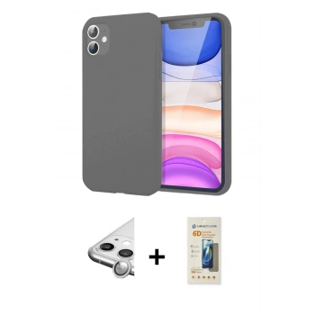 MARSİLYAN™- iPhone 11 Kılıf Kozmos Yansıma Özel Seri - Siyah 6D Mat Seramik Hayalet Nano Ekran Koruyucu + Raze Metal Kamera Lens - GS